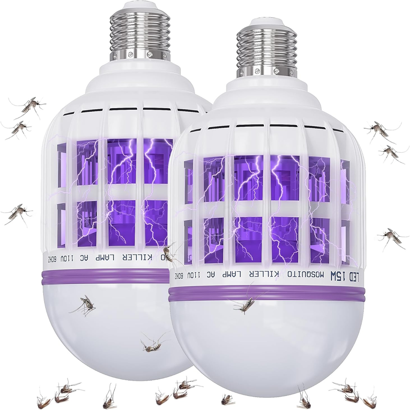 2 Pack Bug Zapper Light Bulbs, UV LED for Patio and Indoors