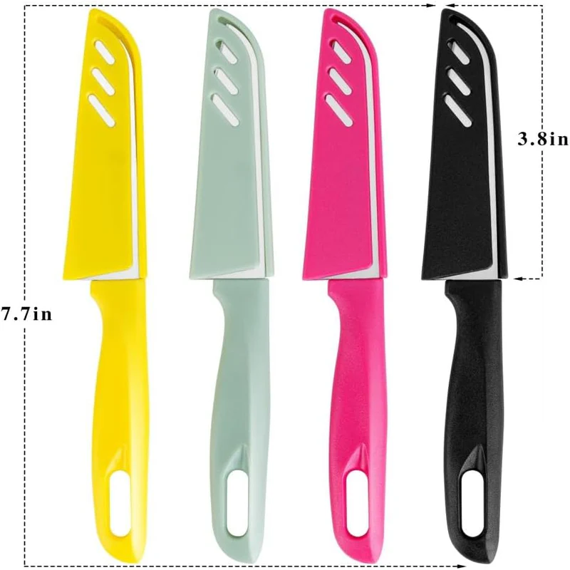 Jozie Check - 8 pieces Paring Knives (4PCS Peeling Knives and 4PCS Knife Sheath)