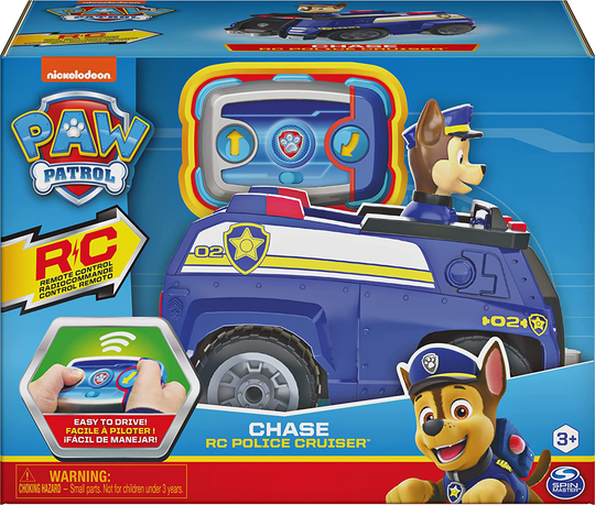 Paw Patrol, Chase Remote Control Police Cruiser with 2-Way Steering, for Kids Aged 3 and Up