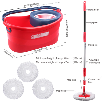 Spin Mop and Bucket System with Wringer