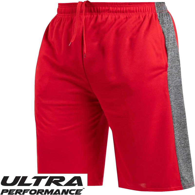 5 Pack Men's Ultra Performance Athletic Gym Shorts