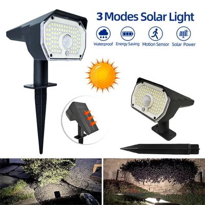 2 Pack Solar Spotlights - Outdoor Motion Sensor, 800LM 6500K Solar Powered Landscape Spotlights - Auto On/Off