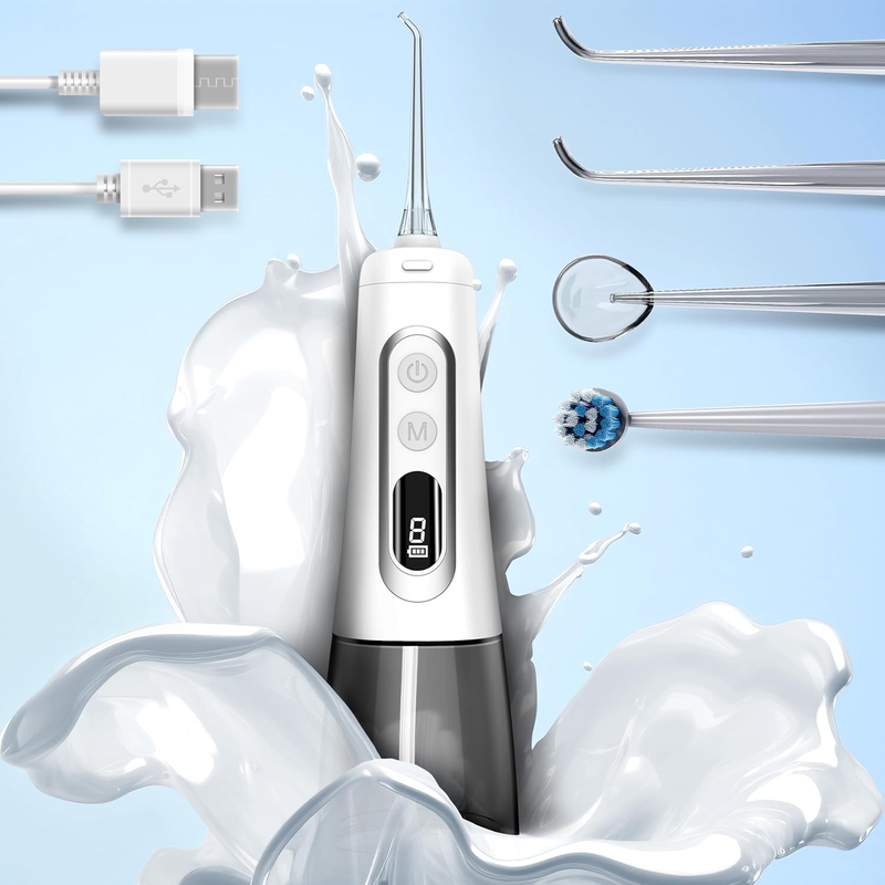 Portable Rechargeable Oral Irrigator for Teeth Cleaning and Flossing with 9 Modes