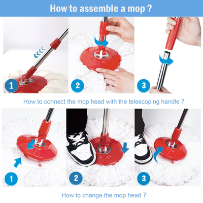 Spin Mop and Bucket System with Wringer