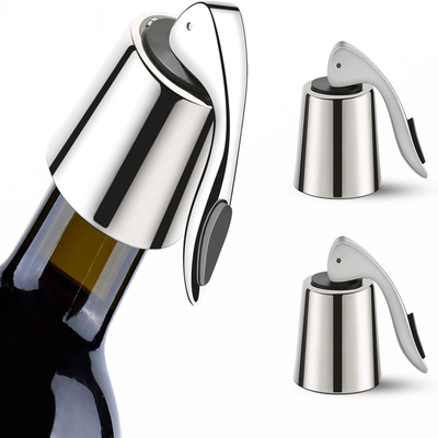 Set of 2 Wine Bottle Stoppers, Real Vacuum Wine Stoppers - Reusable