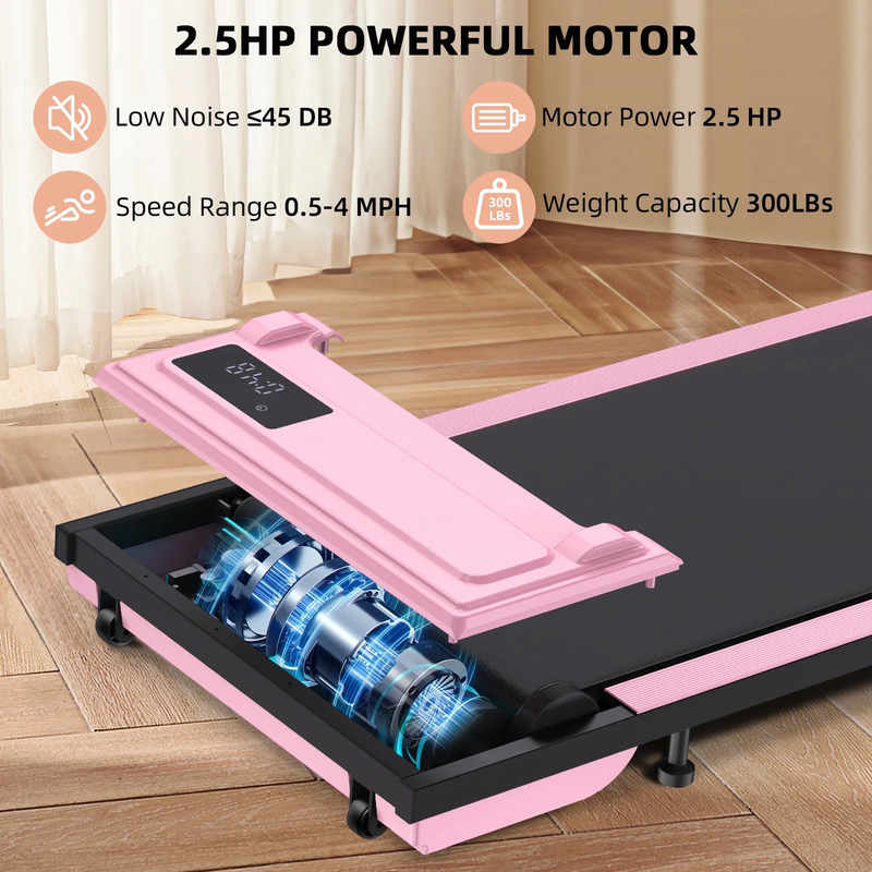 Walking Pad Treadmill with Smart App Remote Control 2.5HP with LED Display