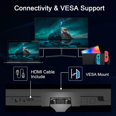 24 inch Monitor, IPS Display Computer Monitor with Built-in Speakers, 100Hz Monitor VESA Mount with HDMI Inputs, FHD Monitor