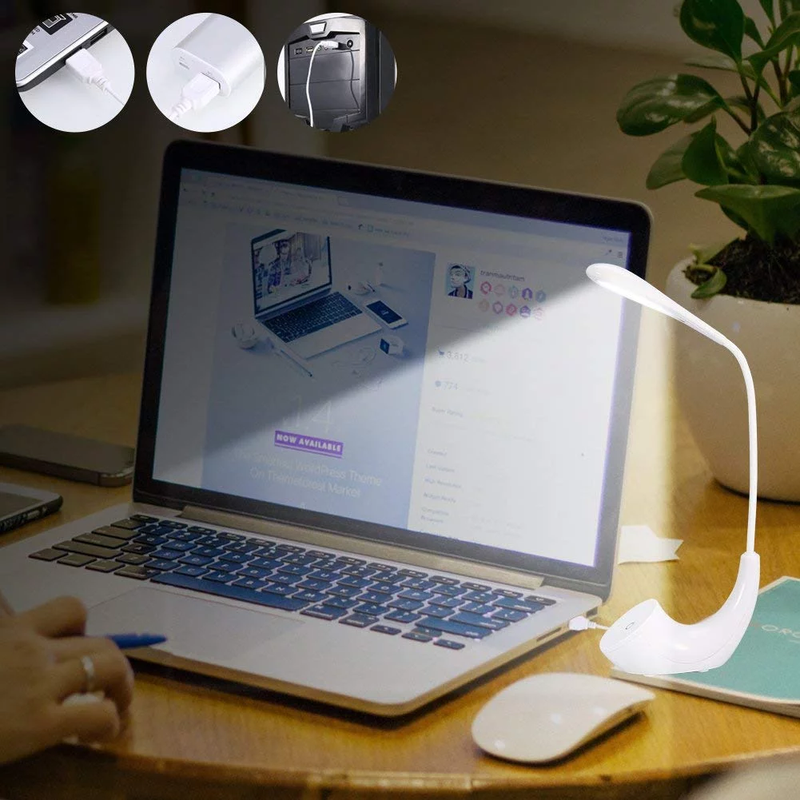 LED Desk Lamp with Touch Control Eye-Caring - 3 Brightness Levels & USB Charging Port