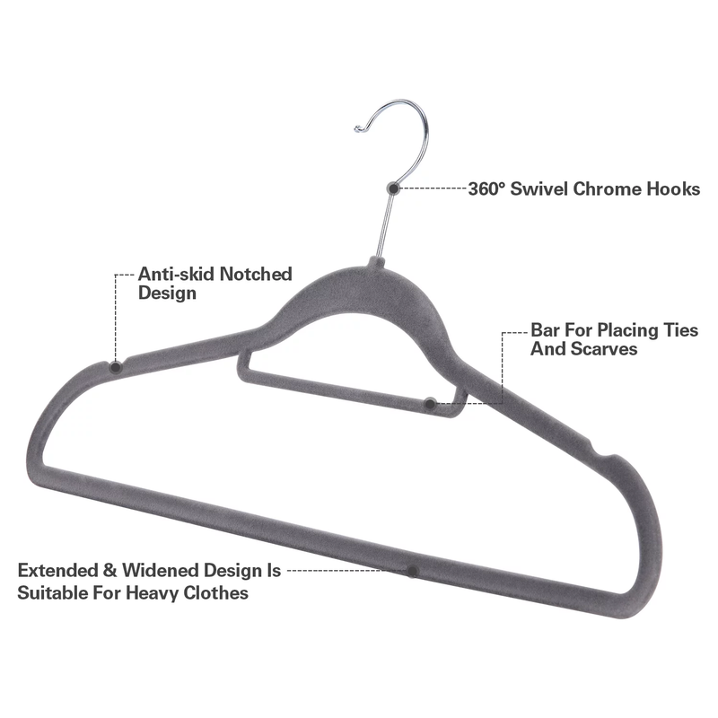 50 Pack Premium Velvet Hangers, Non-Slip and Durable 