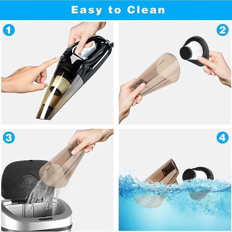 High Power Cordless Handheld Vacuum - Wet Dry Hand Held Duster for Detailing and Cleaning