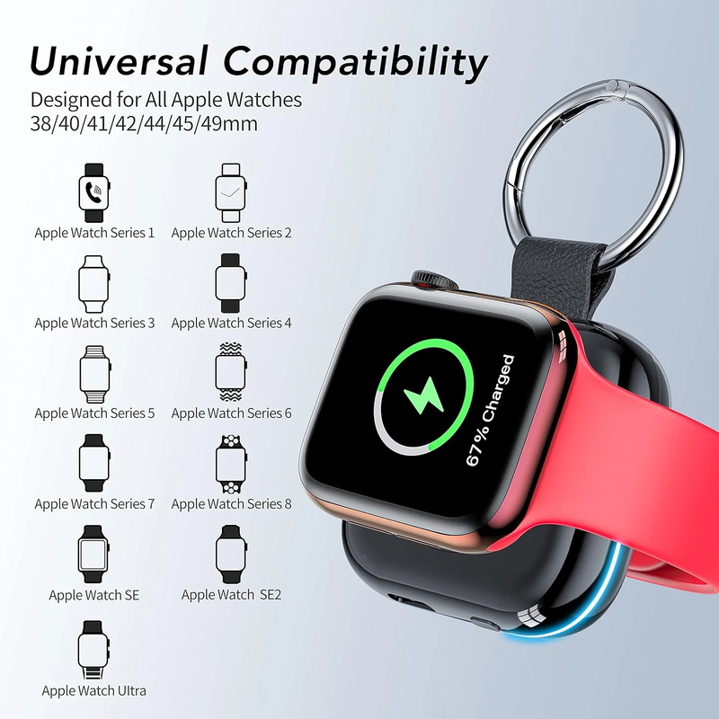 1200mAh Portable Charger for Apple Watch Wireless Magnetic Power Bank Keychain