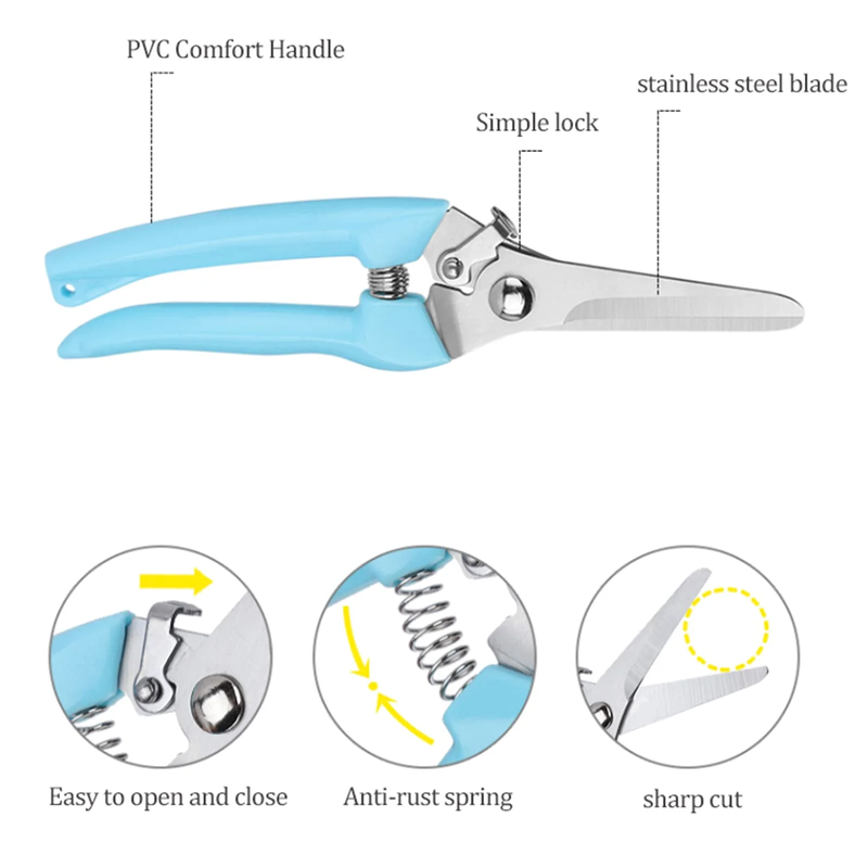 2 Pack Premium Pruning Shears, Garden Scissors, Lightweight Plant Clippers