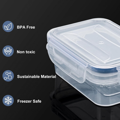 50pcs Food Storage Containers with Lids (25pcs Stackable Plastic Containers with 25 Lids) Meal Prep Containers, BPA Free, Microwave & Dishwasher Safe