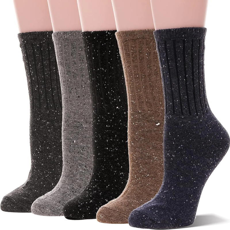 5 Pack Merino Wool Hiking Socks for Women