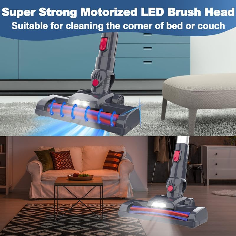 Cordless Powerful Lightweight Vacuum Cleaner, 210W 25Kpa Powerful Detachable Battery