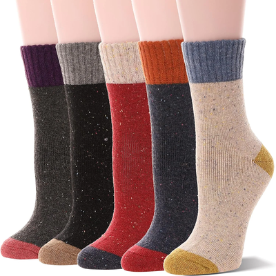 5 Pack Merino Wool Hiking Socks for Women