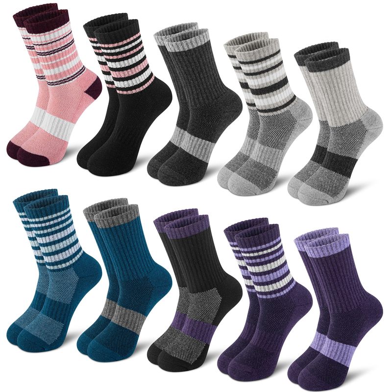 10 Pairs of Women's Warm Wool Socks - Thick Knit Thermal Boot Crew