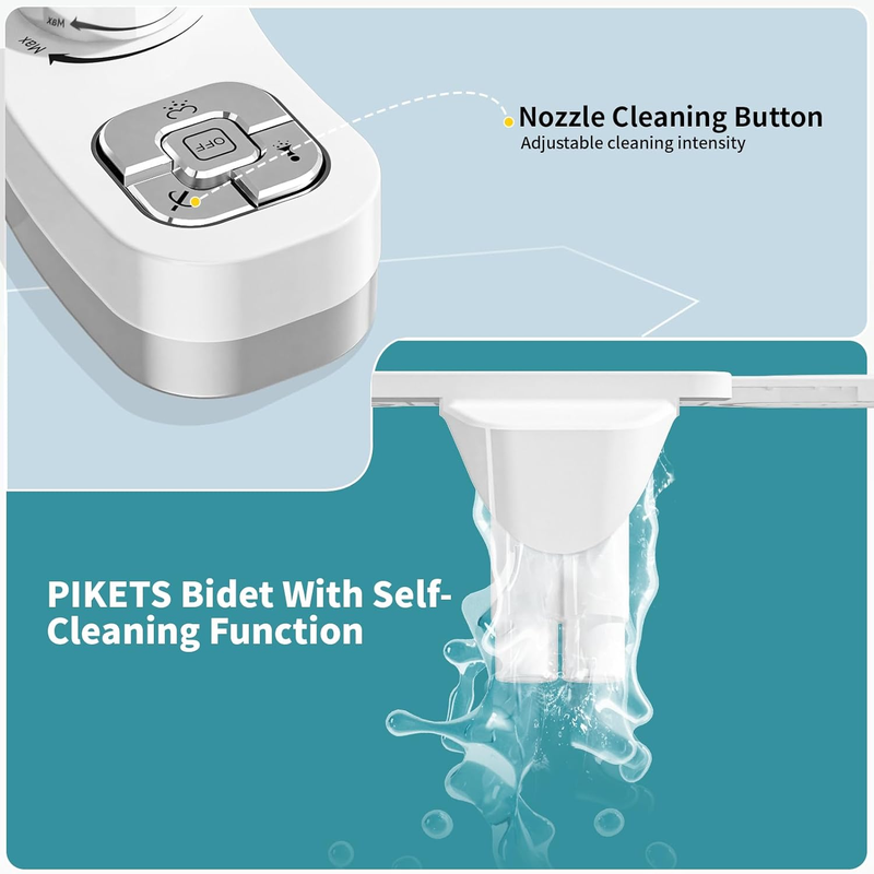 Dual Nozzle Bidet Attachment for Toilet - Adjustable