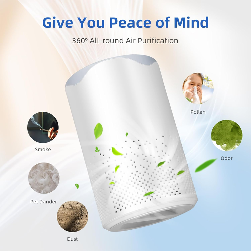 HEPA Air Purifier with USB Cable - Eliminate Smoke  & Odor Pollutants