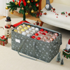 Large Christmas Ornament Storage Container Box with Zipper Closure