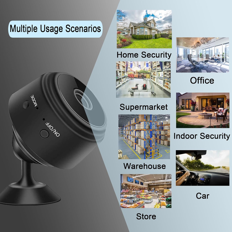 Mini Security Wireless Hidden Spy Camera for Home Use - WiFi Camera, HD 1080P Indoor/Outdoor Night Vision 