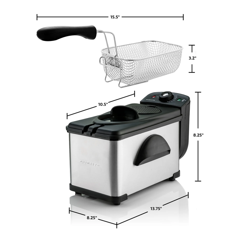 2 Liter Capacity Electric Deep Fryer with Viewing Window