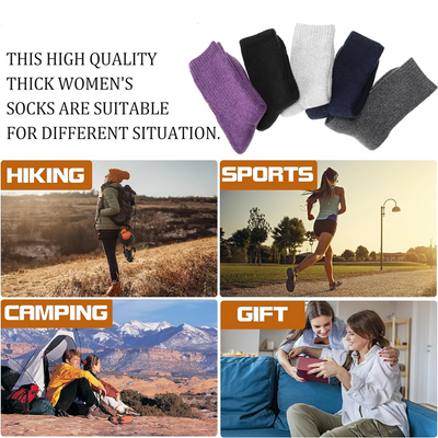 5 Pack Merino Wool Hiking Socks for Women