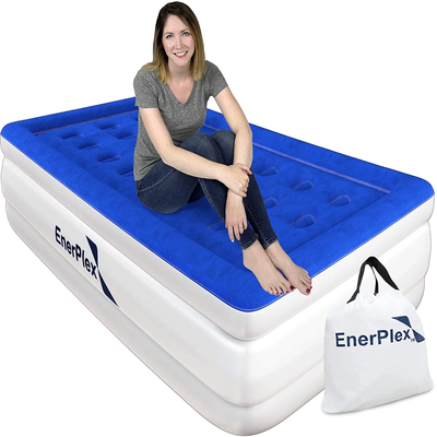 Double Height Inflatable Mattress with Built-In Pump