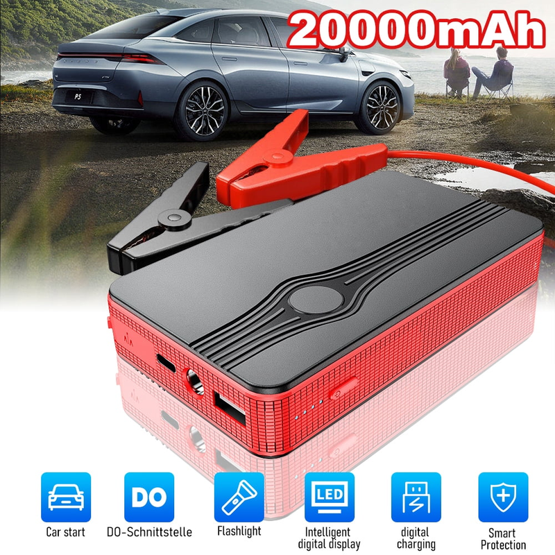 Car Jump Starter Battery Booster Power Pack,  300A Peak 20000Mah Battery with LED Light