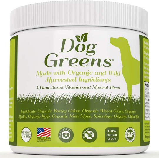 Dog Greens- Organic and Wild Harvested Vitamin and Mineral Supplement for Dogs - Add to Home Made Dog Food, RAW Food or Kibble