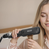 Dual Voltage 1.5-inch Titanium Flat Iron, Negative Ions Hair Straightener with LCD Display and 25 Temp Levels