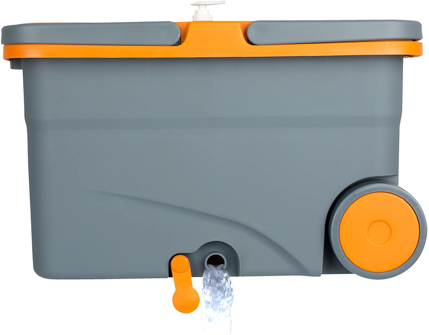 Casabella Microfiber Spin Mop and Bucket System with Replacement Head Refill, Graphite/Orange