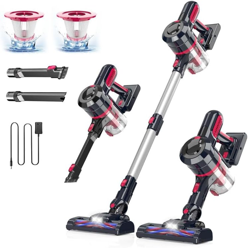 Cordless Powerful Lightweight Vacuum Cleaner, 210W 25Kpa Powerful Detachable Battery