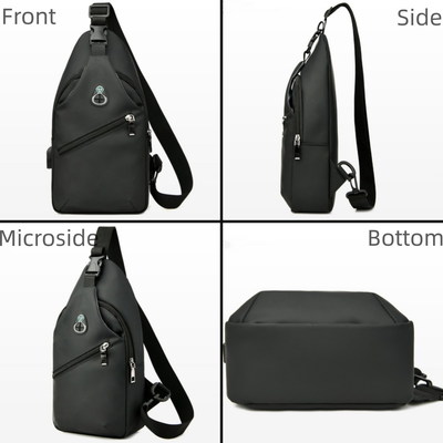 Sling Chest Backpack with USB Cable