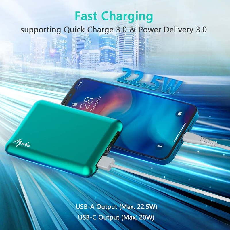 10000mAh Portable Power Bank Phone Charger, Dual 3A High-Speed Output