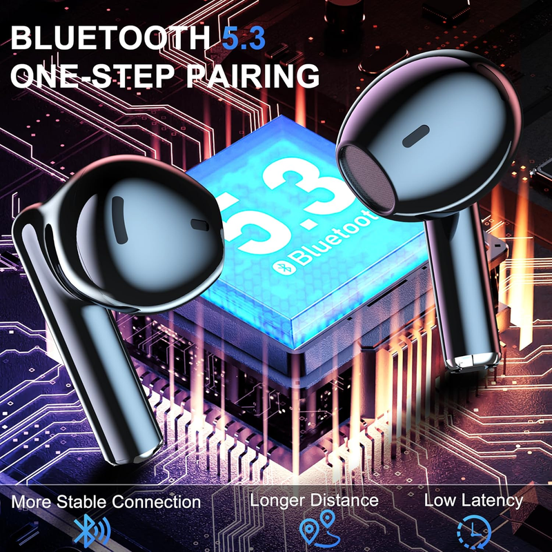 Wireless 5.3 Bluetooth Earbuds with Charging Case