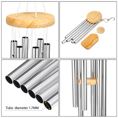 Wind Chimes Bells -  6 Metal Tubes