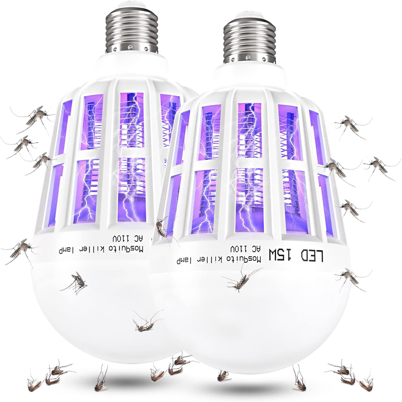 2 Pack Bug Zapper Light Bulbs, UV LED for Patio and Indoors