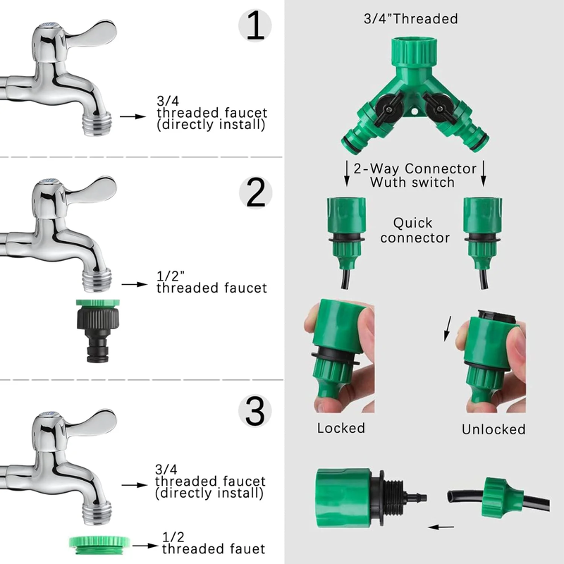 68Pcs Garden Irrigation System - Drip Irrigation System