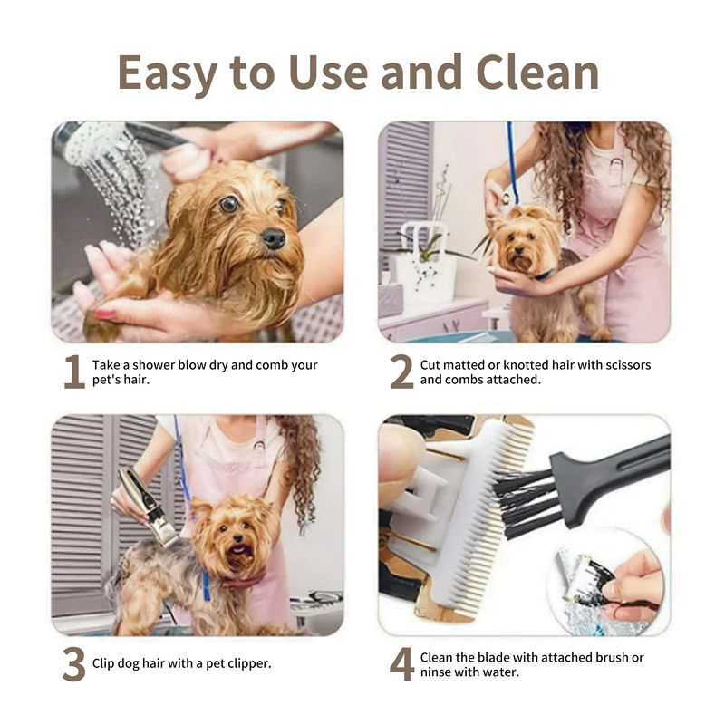 4-in-1 Pet Dog Grooming Clippers Kit - Universal for Dogs and Cats