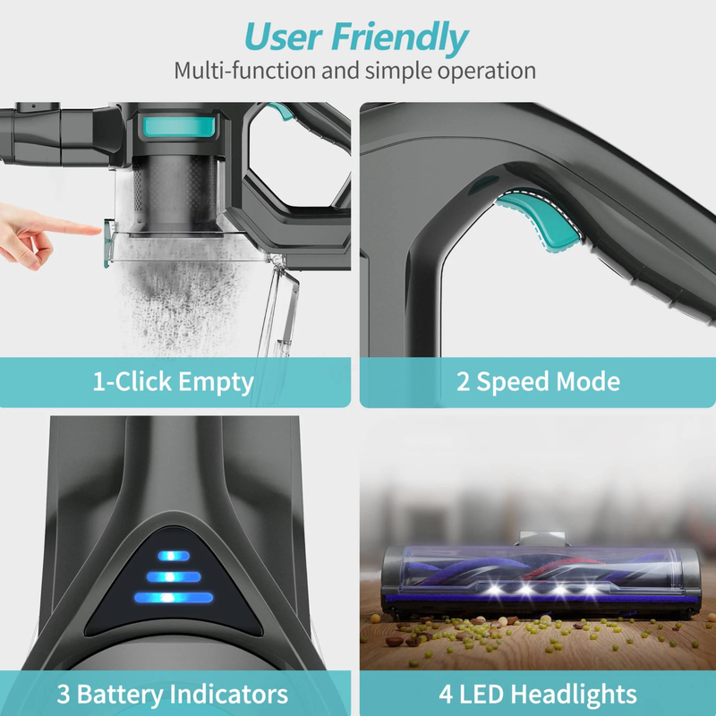 Lightweight Cordless Stick Vacuum with Powerful Suction