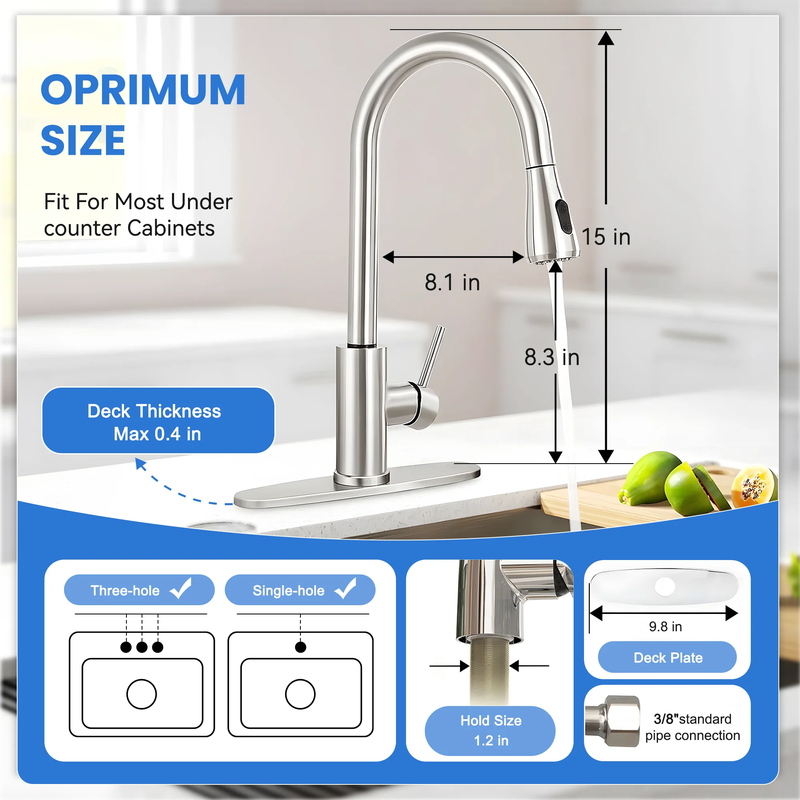 Stainless Steel Kitchen Faucet with Pull down Sprayer