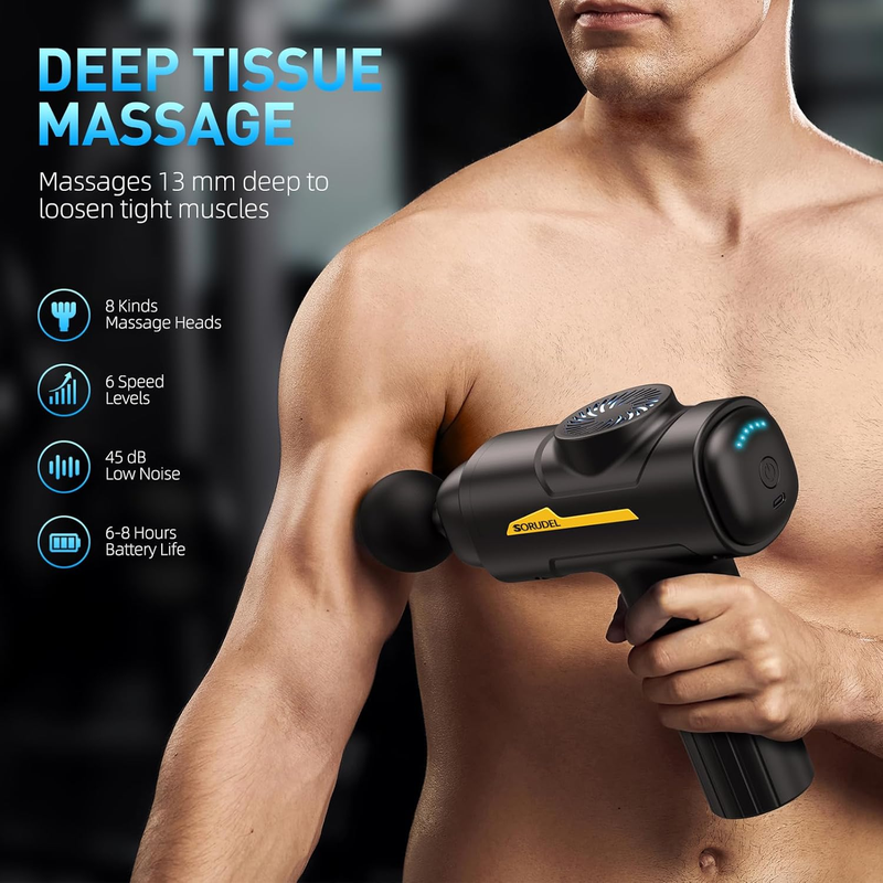 Deep Tissue Massage Gun Massage with 7 Massage Heads & 6 Speeds and Carrying Case