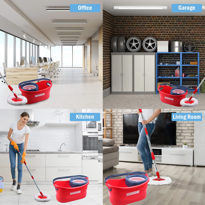 Spin Mop and Bucket System with Wringer