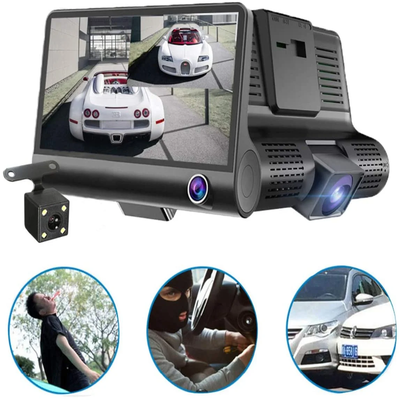 Dash Cam - Front and Rear plus Interior with Loop Recording & 1080P Night Vision