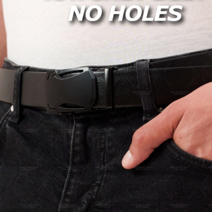 Men's Premium Leather & Microfiber Ratchet Belt - Adjustable with Unique Slide Belt Buckle