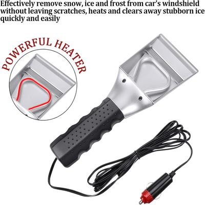 Heated Electric Windshield Snow Ice Scraper 