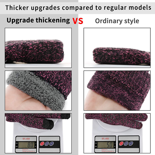 Achiou Winter Knit Gloves Thicken Warm Touchscreen Thermal Soft Lining Texting Generation Ⅱ Upgraded