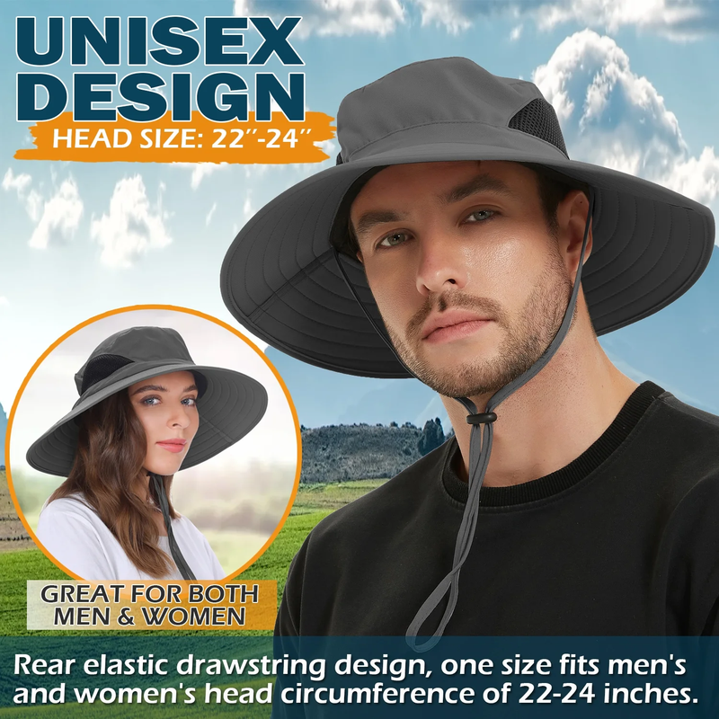 Wide Brim Bucket Hat - Water Repelling Sun Hat