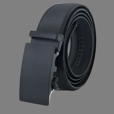 Men's Premium Leather & Microfiber Ratchet Belt - Adjustable with Unique Slide Belt Buckle